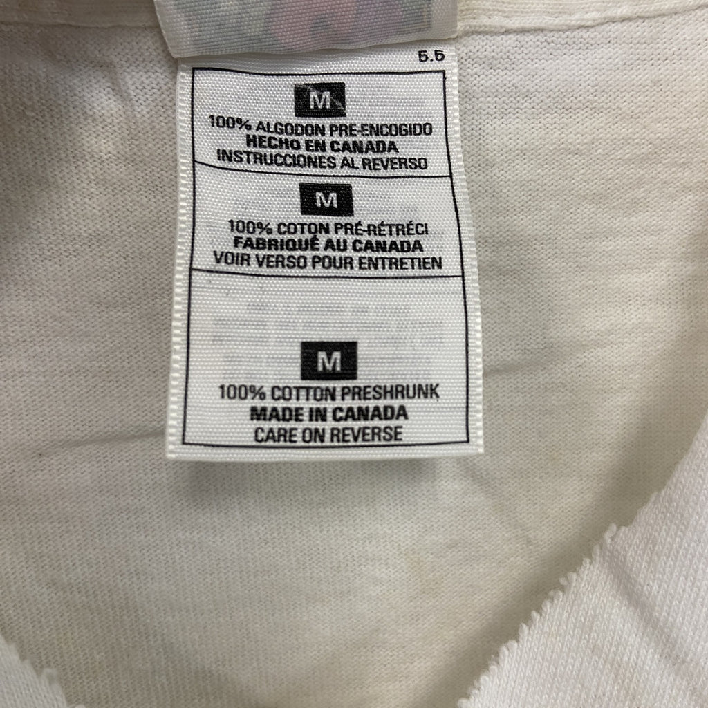 FRUIT OF THE LOOM　フルーツオブザルーム　半袖プリントTシャツ　ヴィンテージ　シングルステッチ　白　ホワイト　Mサイズ カットソー メンズ 古着