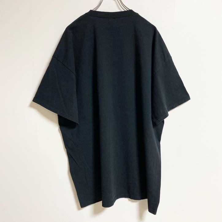 古着 used　PORT&COMPANY　半袖プリントTシャツ　クルーネック　黒　ブラック　春夏服　ビッグシルエット　3XLサイズ