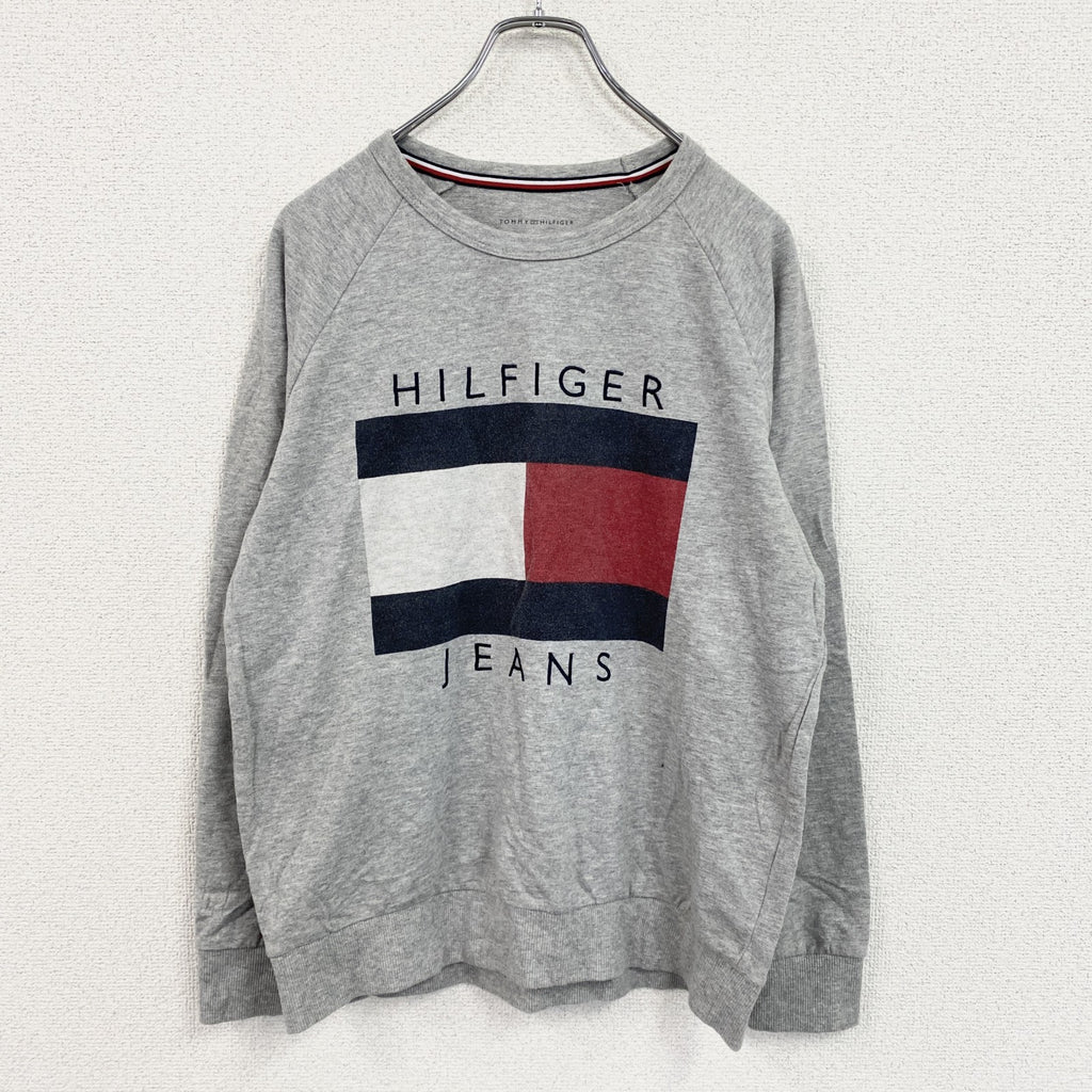 TOMMY HILFIGER　トミーヒルフィガー　スウェット/トレーナー　ラグランスリーブ　灰色　グレー　Sサイズ　古着
