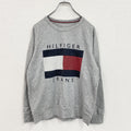 TOMMY HILFIGER　トミーヒルフィガー　スウェット/トレーナー　ラグランスリーブ　灰色　グレー　Sサイズ　古着