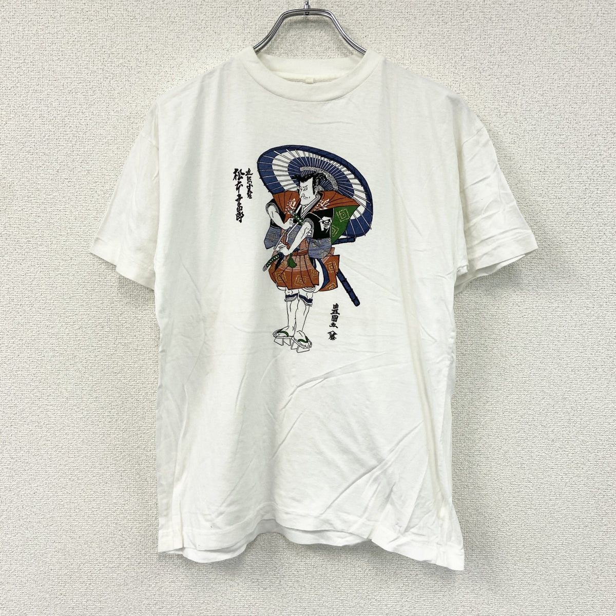 半袖プリントTシャツ　ヴィンテージ　シングルステッチ　白　ホワイト　LLサイズ カットソー メンズ 古着