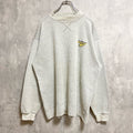 Pro Edge　長袖刺繍カレッジスウェット　トレーナー　PURDUE　パデュー大学　ライトグレー　白　ホワイト　Lサイズ　古着