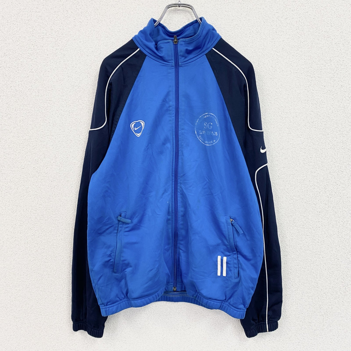 NIKE　ナイキ　トラックジャケット/ジャージ　スウッシュ　青　ブルー　Mサイズ　古着