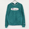 Champion　チャンピオン　リバースウィーブ　スウェット/トレーナー　デカロゴ　リブライン　現行　緑　グリーン　Mサイズ　古着