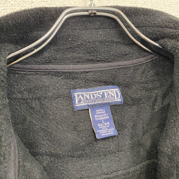 ～90s　LAND’S END　ランズエンド　フリースジャケット/ボアジャケット　ヴィンテージ　黒　ブラック　Lサイズ