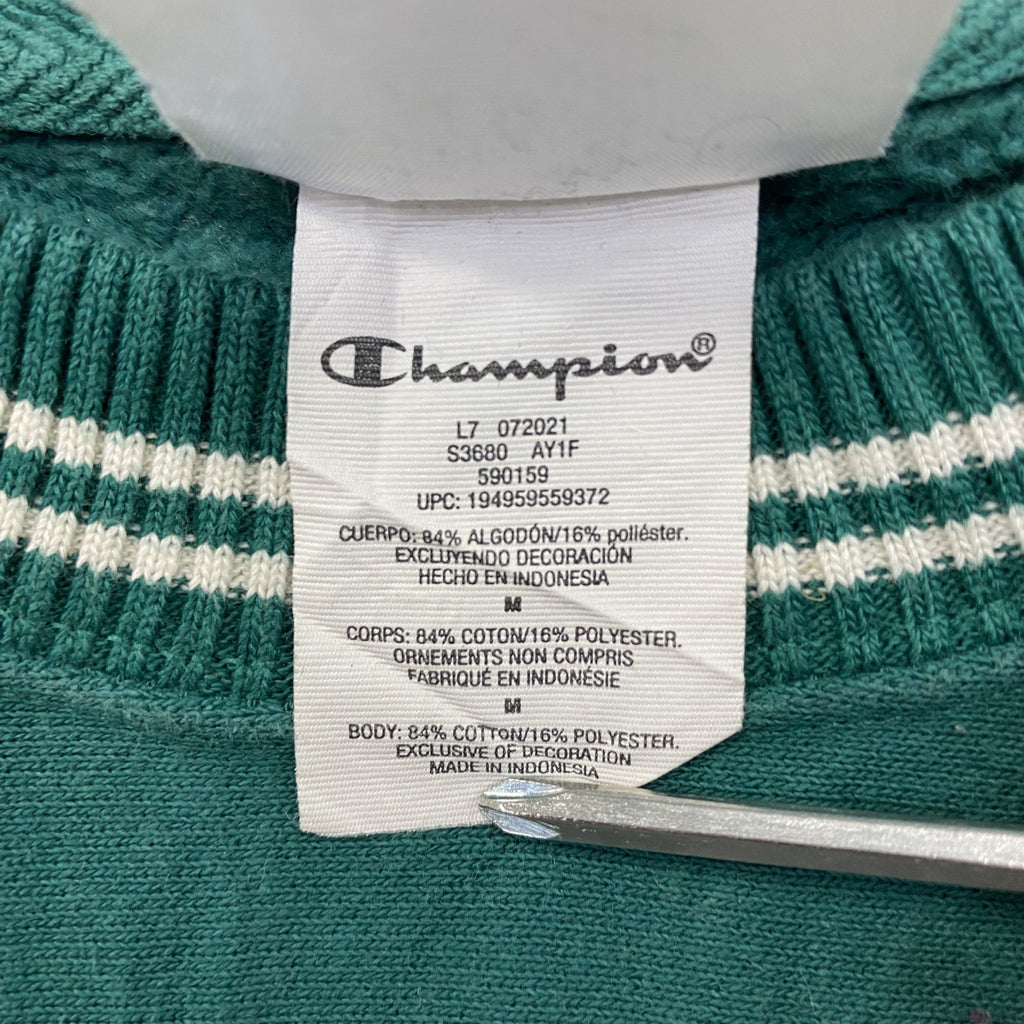 Champion　チャンピオン　リバースウィーブ　スウェット/トレーナー　デカロゴ　リブライン　現行　緑　グリーン　Mサイズ　古着