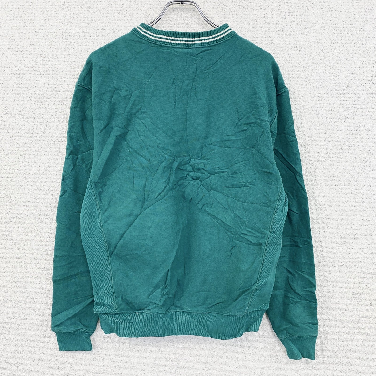 Champion　チャンピオン　リバースウィーブ　スウェット/トレーナー　デカロゴ　リブライン　現行　緑　グリーン　Mサイズ　古着