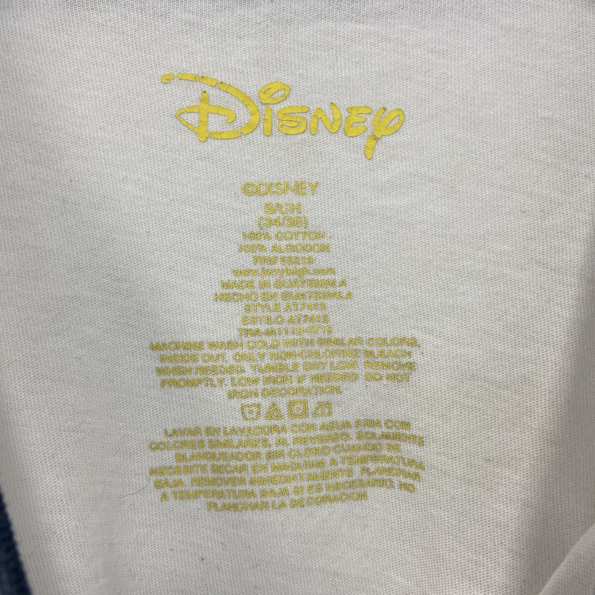 Disney ディズニー　半袖プリントリンガーTシャツ　キャラクター　アメリカ　星条旗デザイン　Sサイズ　古着