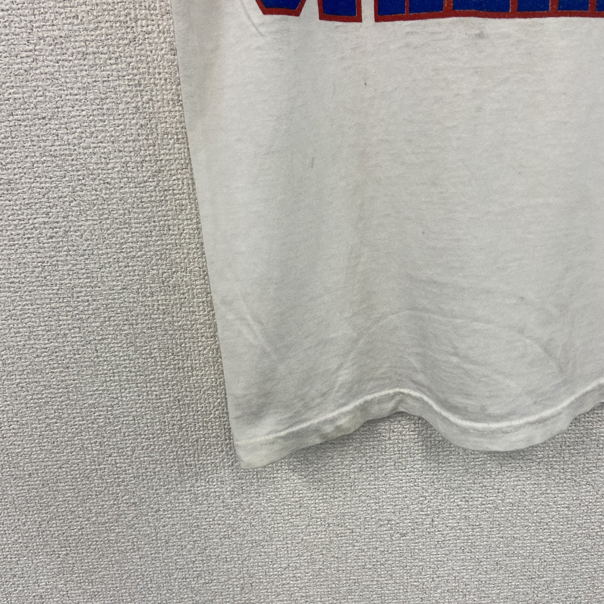 FRUIT OF THE LOOM　フルーツオブザルーム　半袖プリントTシャツ　ヴィンテージ　シングルステッチ　白　ホワイト　Sサイズ カットソー メンズ 古着