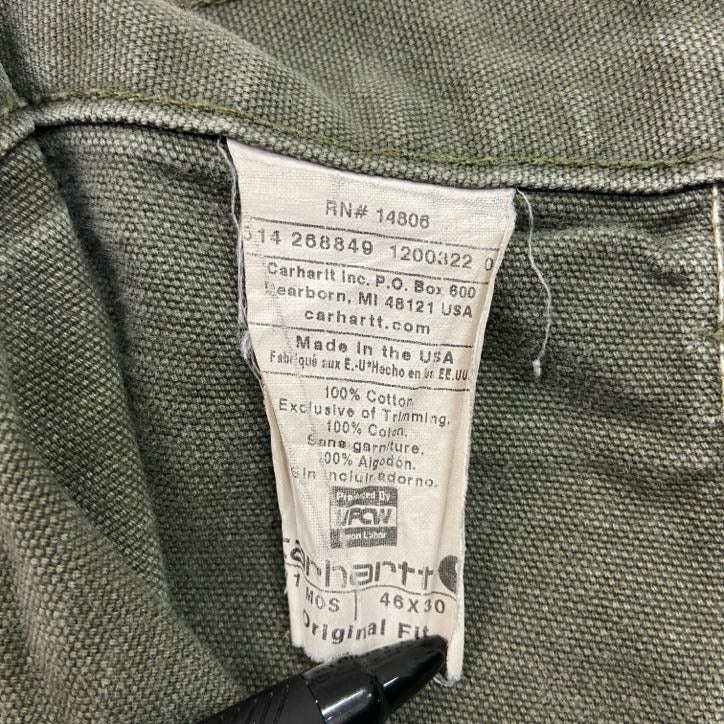 Carhartt　カーハート　ダブルニーダックペインターパンツ　ワークパンツ　ダック地　カーキ　W46