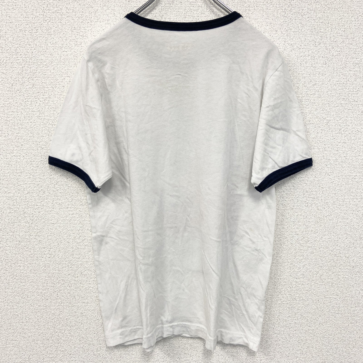 Disney ディズニー　半袖プリントリンガーTシャツ　キャラクター　アメリカ　星条旗デザイン　Sサイズ　古着