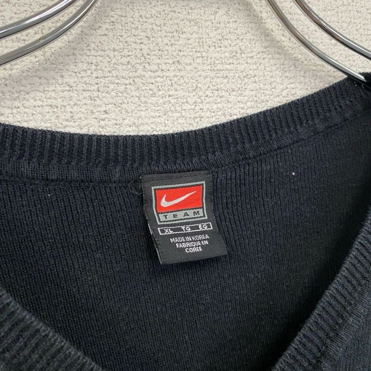 90s　NIKE　ナイキ　コットンニットベスト　ヴィンテージ　黒　ブラック　XLサイズ　古着