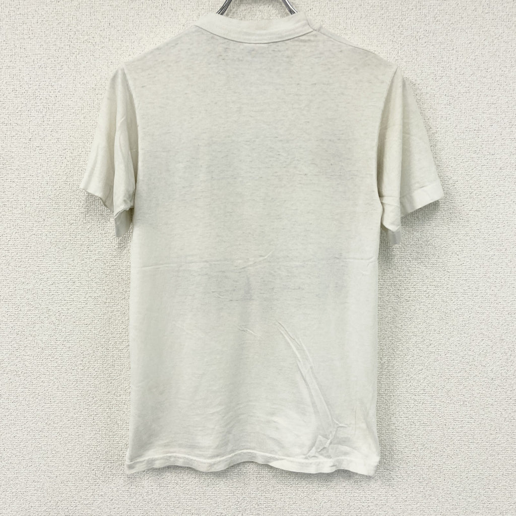 FRUIT OF THE LOOM　フルーツオブザルーム　半袖プリントTシャツ　ヴィンテージ　シングルステッチ　白　ホワイト　Sサイズ カットソー メンズ 古着