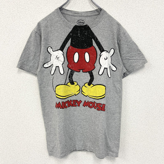 古着 used　Disney ディズニー　半袖プリントTシャツ　キャラクター　クルーネック　灰色　グレー　Sサイズ
