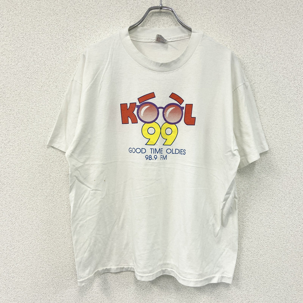 Hanes　ヘインズ　半袖プリントTシャツ　シングルステッチ　ヴィンテージ　白　ホワイト　XLサイズ カットソー メンズ コットン 古着