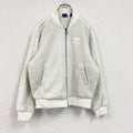 adidas　アディダス　フリースジャケット/ボアジャケット　トレフォイルロゴ　刺繍ロゴ　白　ホワイト　Lサイズ　古着