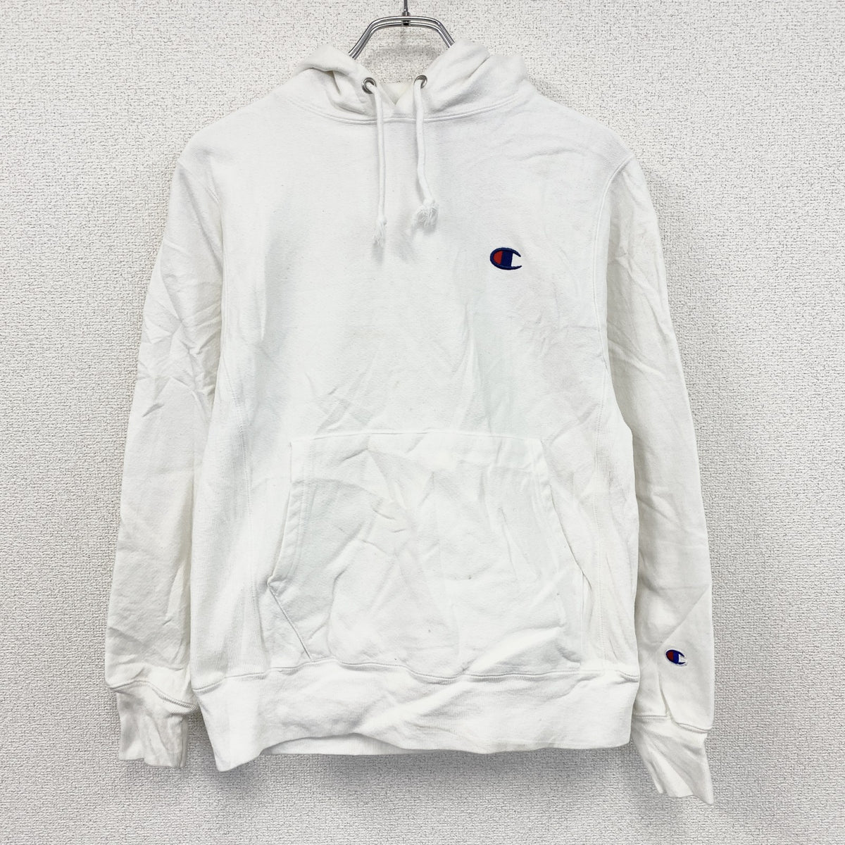 Champion　チャンピオン　リバースウィーブ　スウェットパーカー/フーディー　白　ホワイト　Sサイズ トレーナー スウェットトップス フード付き 古着