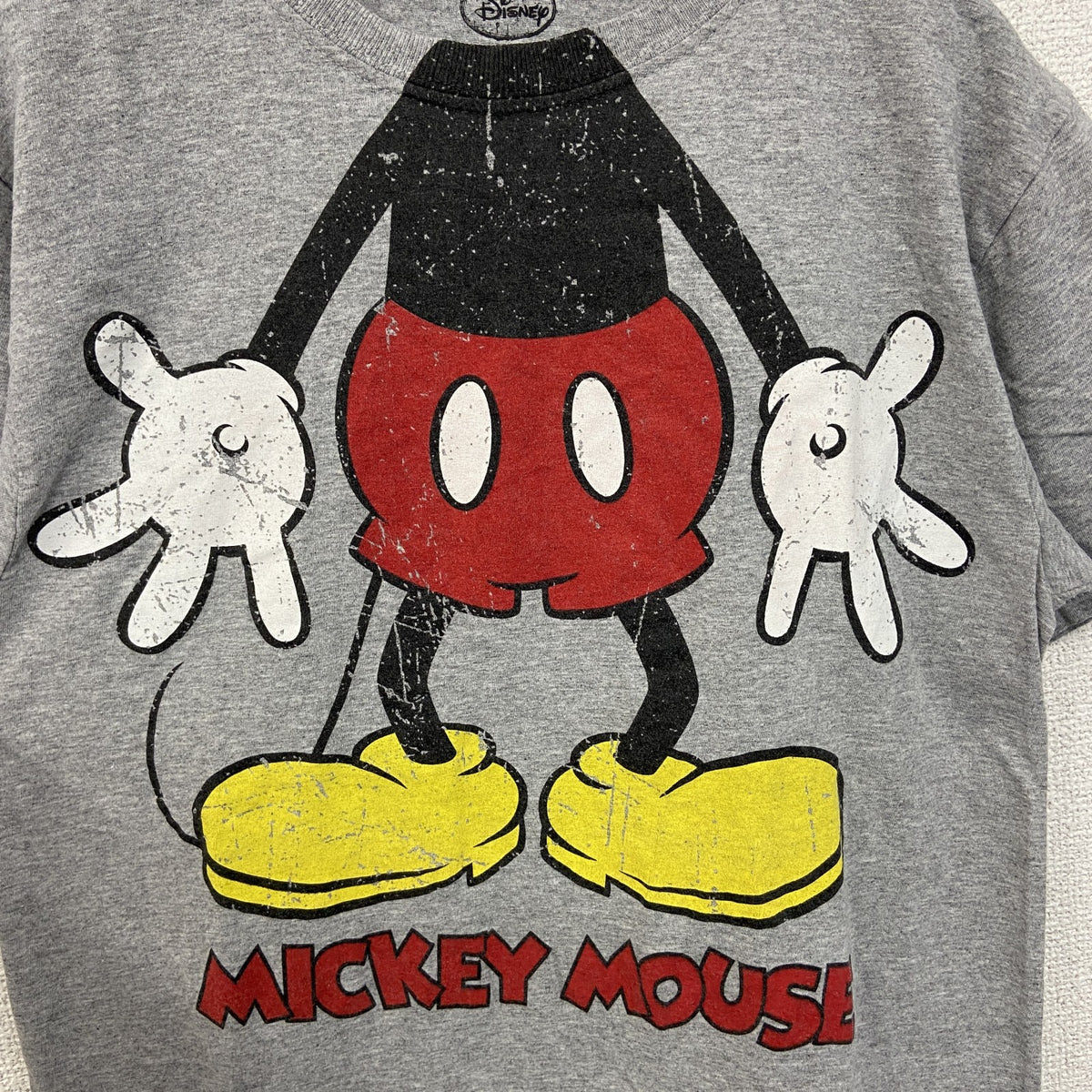 Disney ディズニー　半袖プリントTシャツ　キャラクター　クルーネック　灰色　グレー　Sサイズ　古着