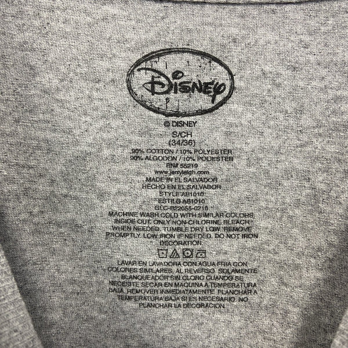 Disney ディズニー　半袖プリントTシャツ　キャラクター　クルーネック　灰色　グレー　Sサイズ　古着