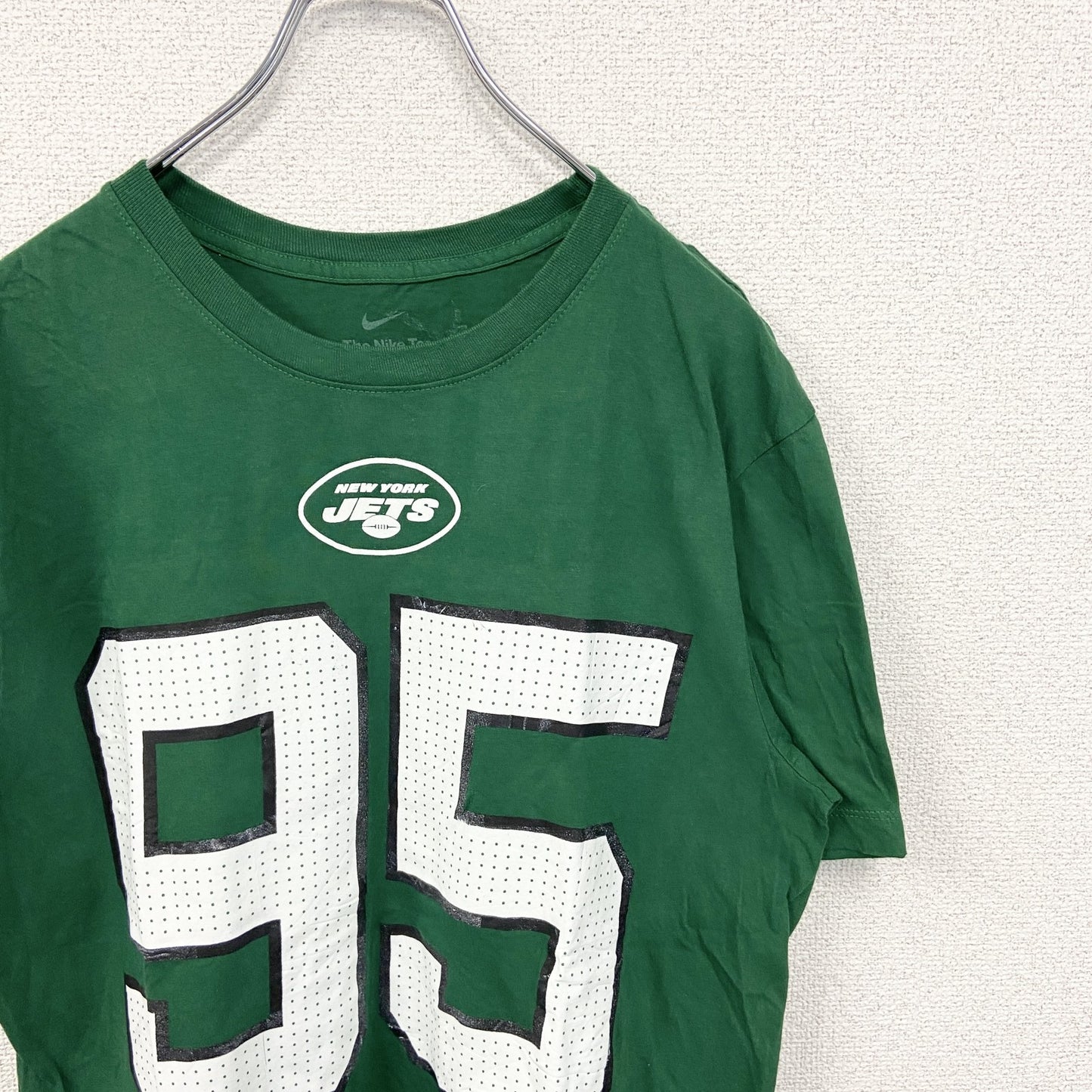 古着 used　NIKE ナイキ　NFL　NEW YORK JETS　半袖プリントTシャツ　95　緑　グリーン　Mサイズ