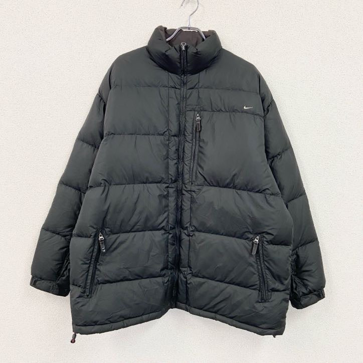 00s　NIKE　ナイキ　ダウンジャケット　ダウン80％　ヴィンテージ　黒　ブラック　XLサイズ