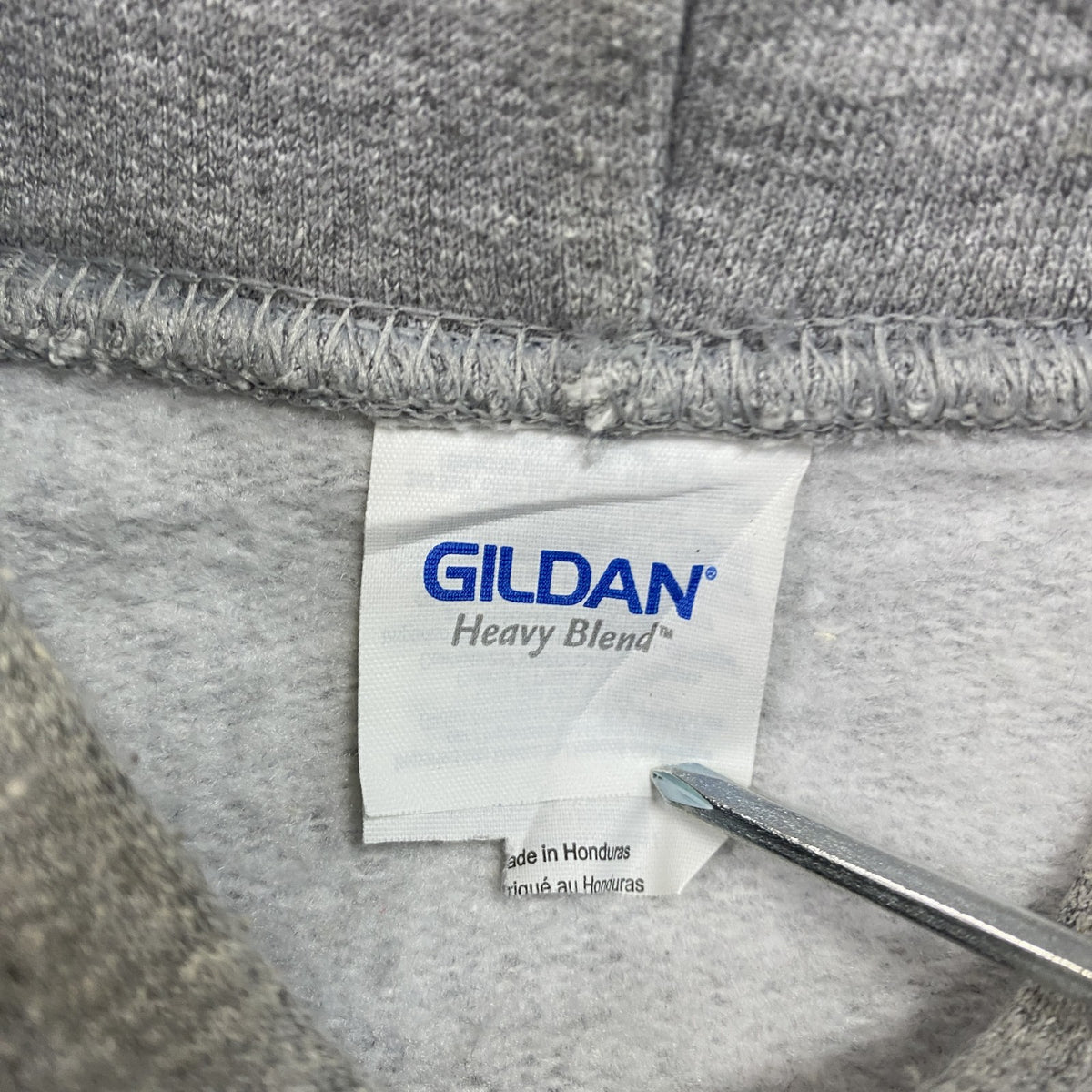 GILDAN　ギルダン　スウェットパーカー/フーディー　アーチプリント　灰色　グレー　　古着
