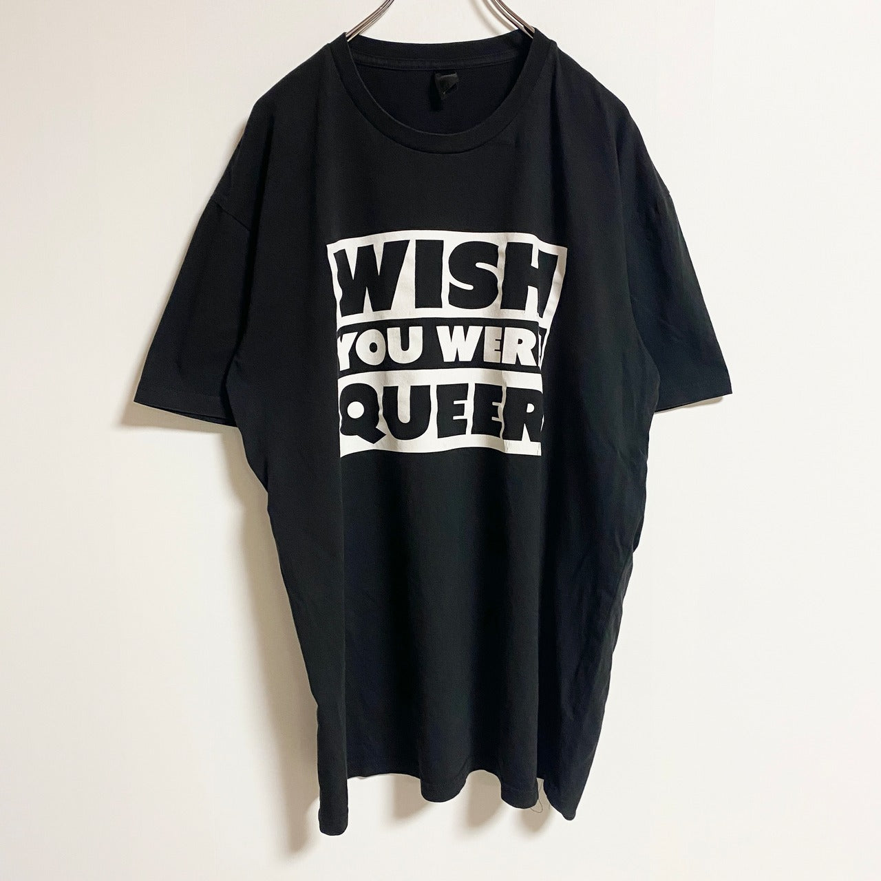 as colour　エーエスカラー　半袖ロゴプリントデザインTシャツ　クルーネック　黒　ブラック　春夏服　古着