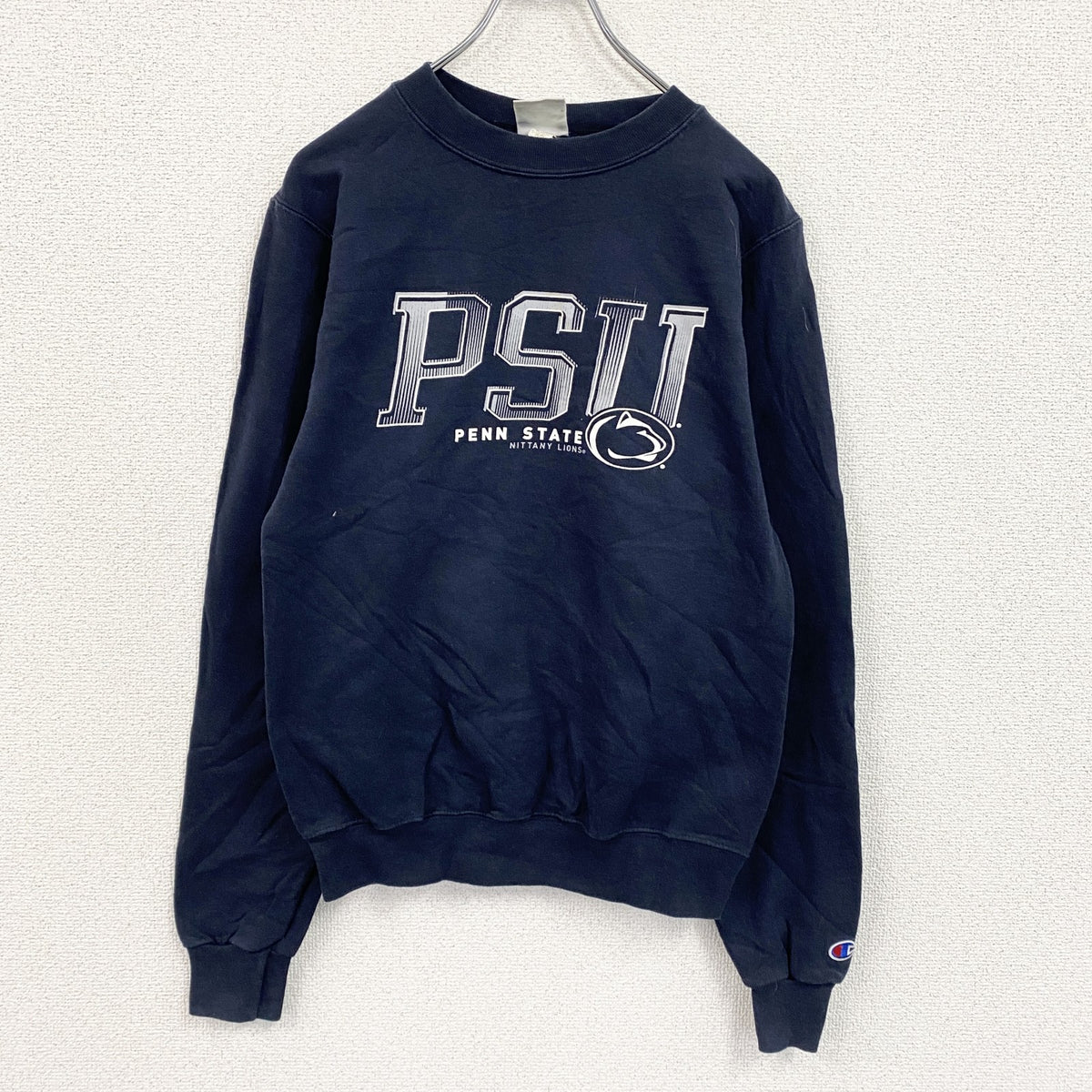Champion　チャンピオン　 ECO FLEECE　スウェット/トレーナー　カレッジロゴ　紺　ネイビー　XSサイズ　古着