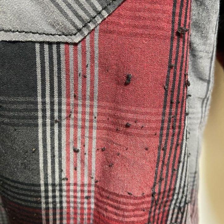 HAWK　長袖チェック柄シャツジャケット　裏ボアパーカー　赤　レッド　グレー　灰色　秋冬服　レトロ　Lサイズ　古着