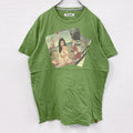 BEN SHERMAN　ベンシャーマン　半袖プリントTシャツ　ライトグリーン　黄緑　古着