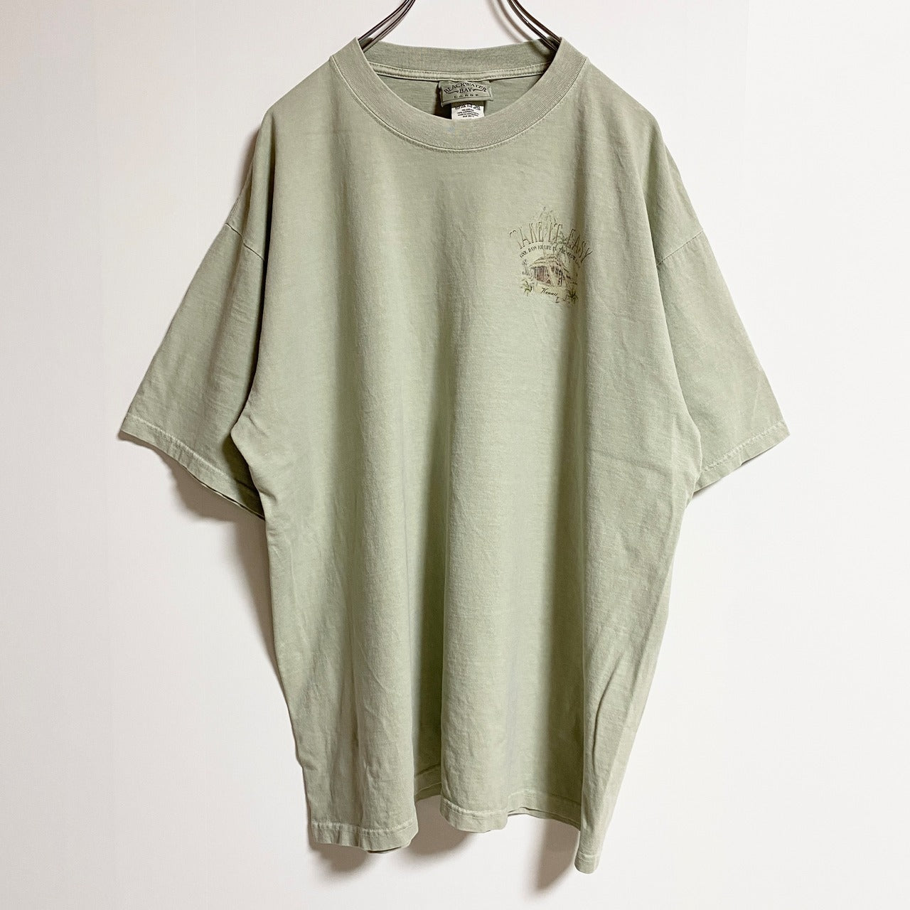 BLACKWATERBAY　半袖クルーネックTシャツ　バックプリント　Maui　緑　グリーン　春夏服　Lサイズ　古着