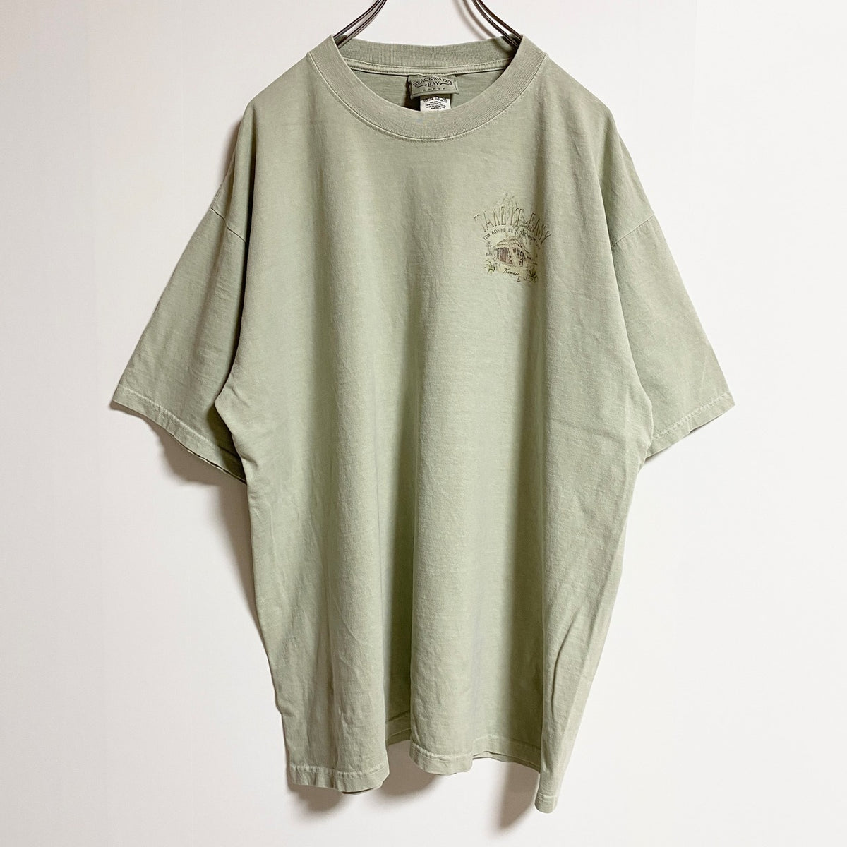 BLACKWATERBAY　半袖クルーネックTシャツ　バックプリント　Maui　緑　グリーン　春夏服　Lサイズ　古着