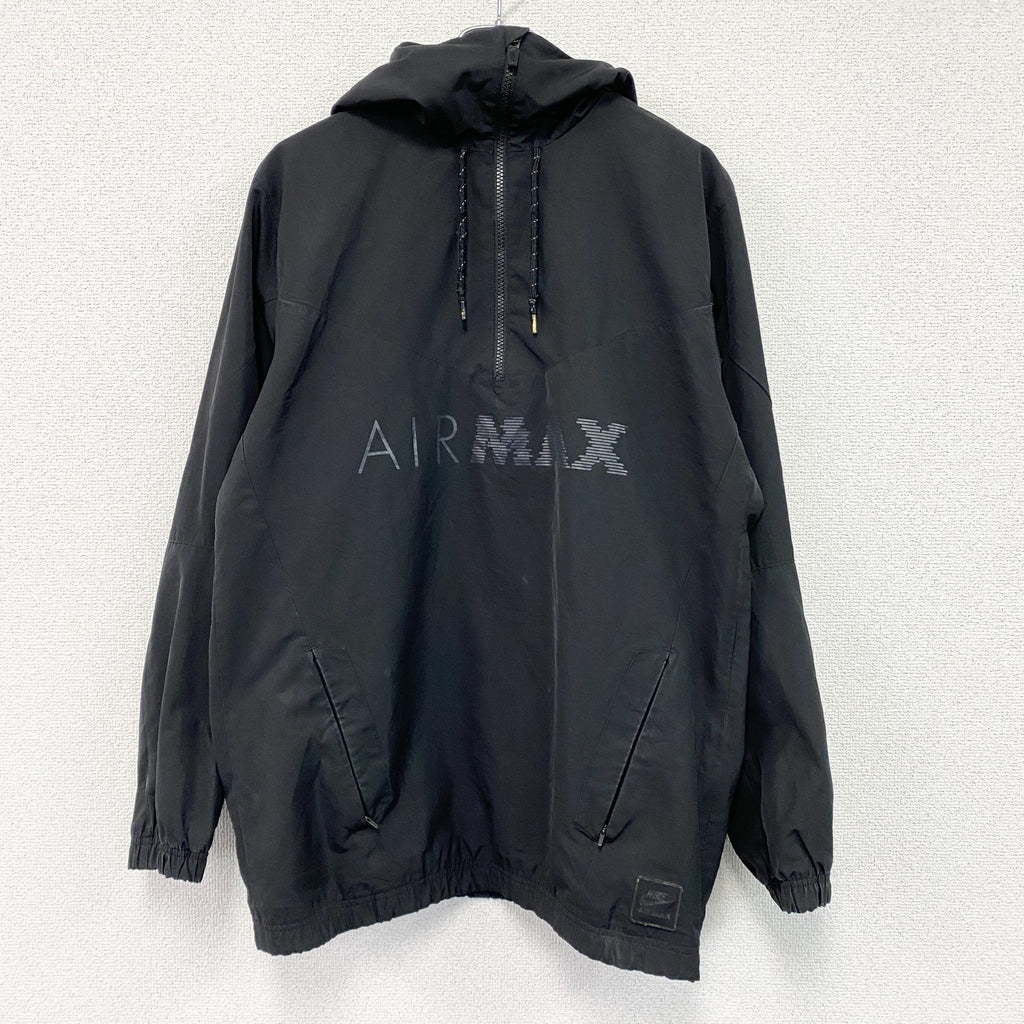 NIKE　ナイキ　AIR MAX　ハーフジップアノラックパーカー　黒　ブラック　Mサイズ　古着