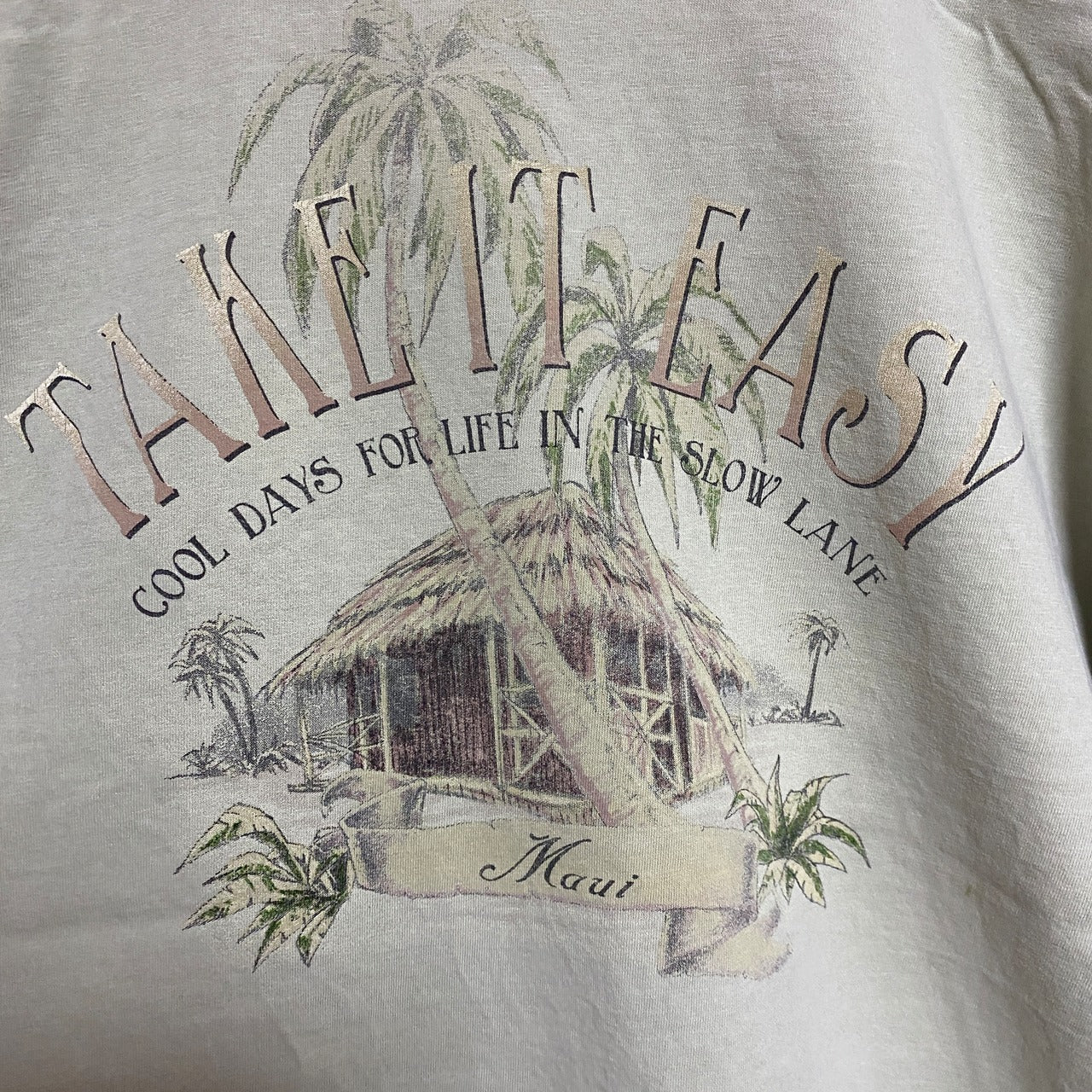 BLACKWATERBAY　半袖クルーネックTシャツ　バックプリント　Maui　緑　グリーン　春夏服　Lサイズ　古着
