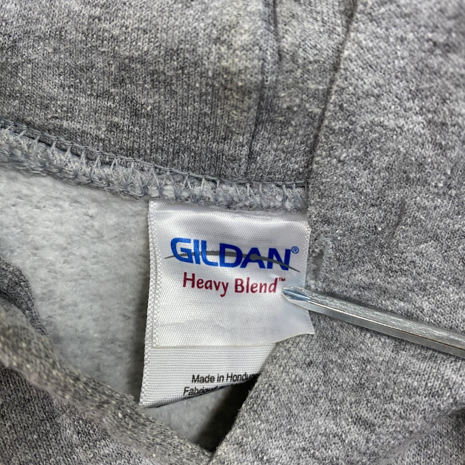 GILDAN　ギルダン　スウェットパーカー/フーディー　カプセルプリント　3連プリント　灰色　グレー　Sサイズ　古着
