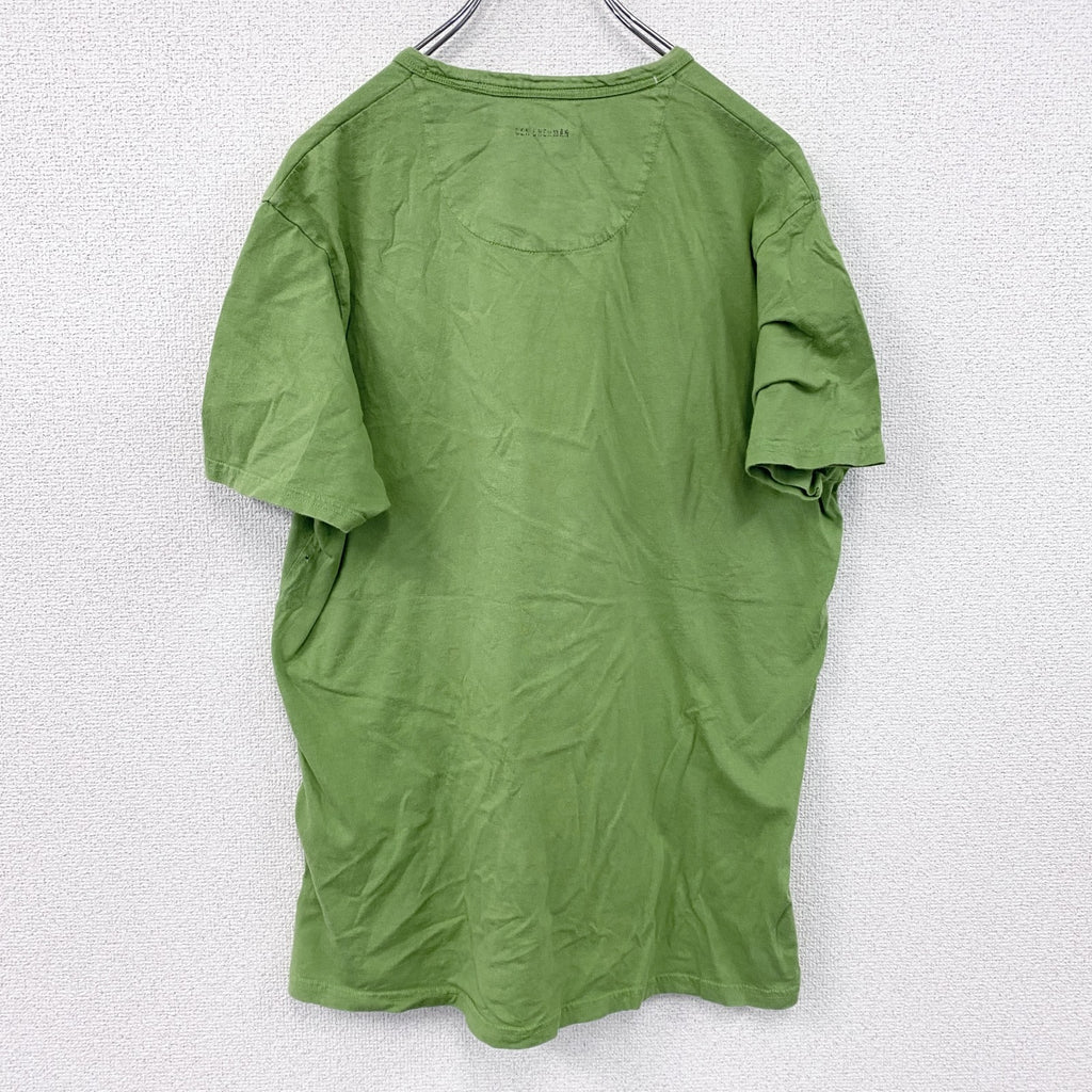 BEN SHERMAN　ベンシャーマン　半袖プリントTシャツ　ライトグリーン　黄緑　古着