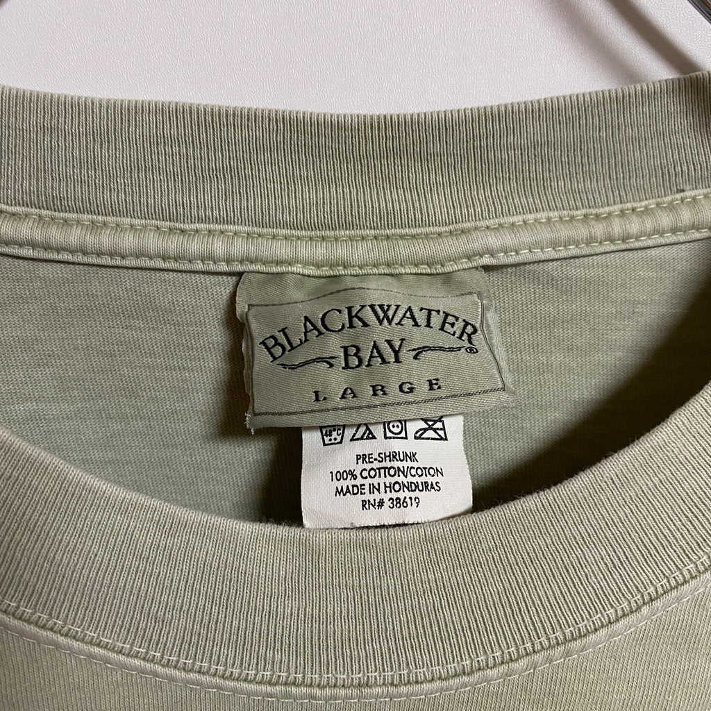BLACKWATERBAY　半袖クルーネックTシャツ　バックプリント　Maui　緑　グリーン　春夏服　Lサイズ　古着