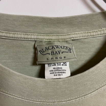 古着 used　BLACKWATERBAY　半袖クルーネックTシャツ　バックプリント　Maui　緑　グリーン　春夏服　Lサイズ