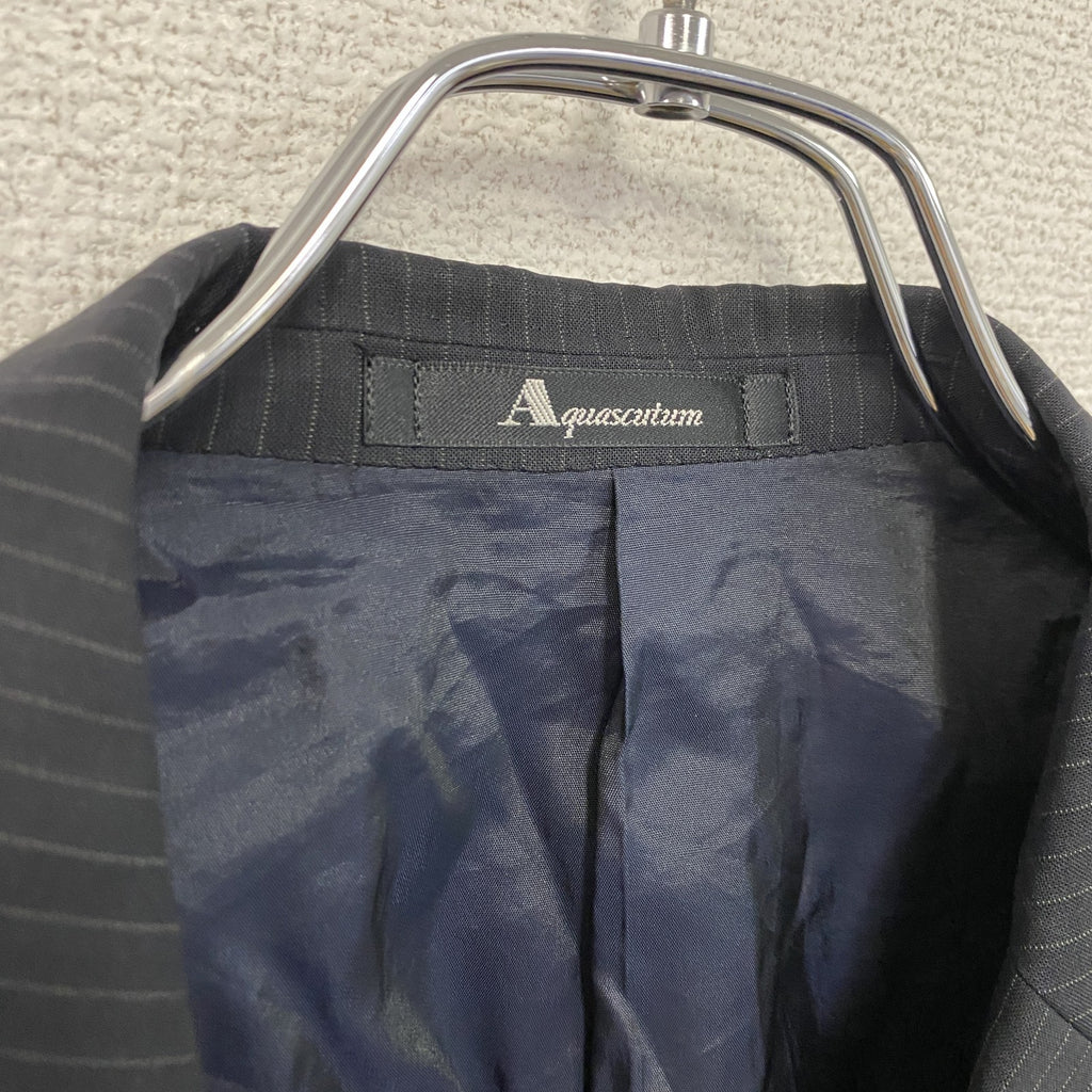 Aquascutum　アクアスキュータム　セットアップ　スーツ　ストライプ　黒　ブラック　94A6サイズ　古着