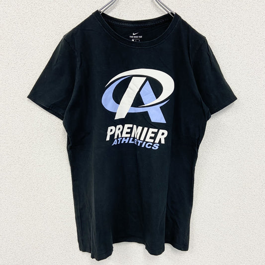 古着 used　NIKE ナイキ　半袖プリントTシャツ　クルーネック　黒　ブラック　PREMIER ATHLETICS