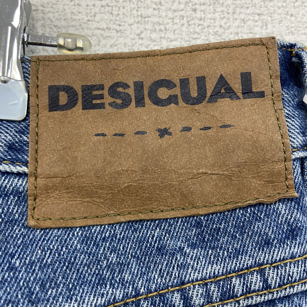 DESIGUAL　デシグアル　パッチワークデニムパンツ/ジーンズ　ジップフライ　インディゴ　W34サイズ　古着