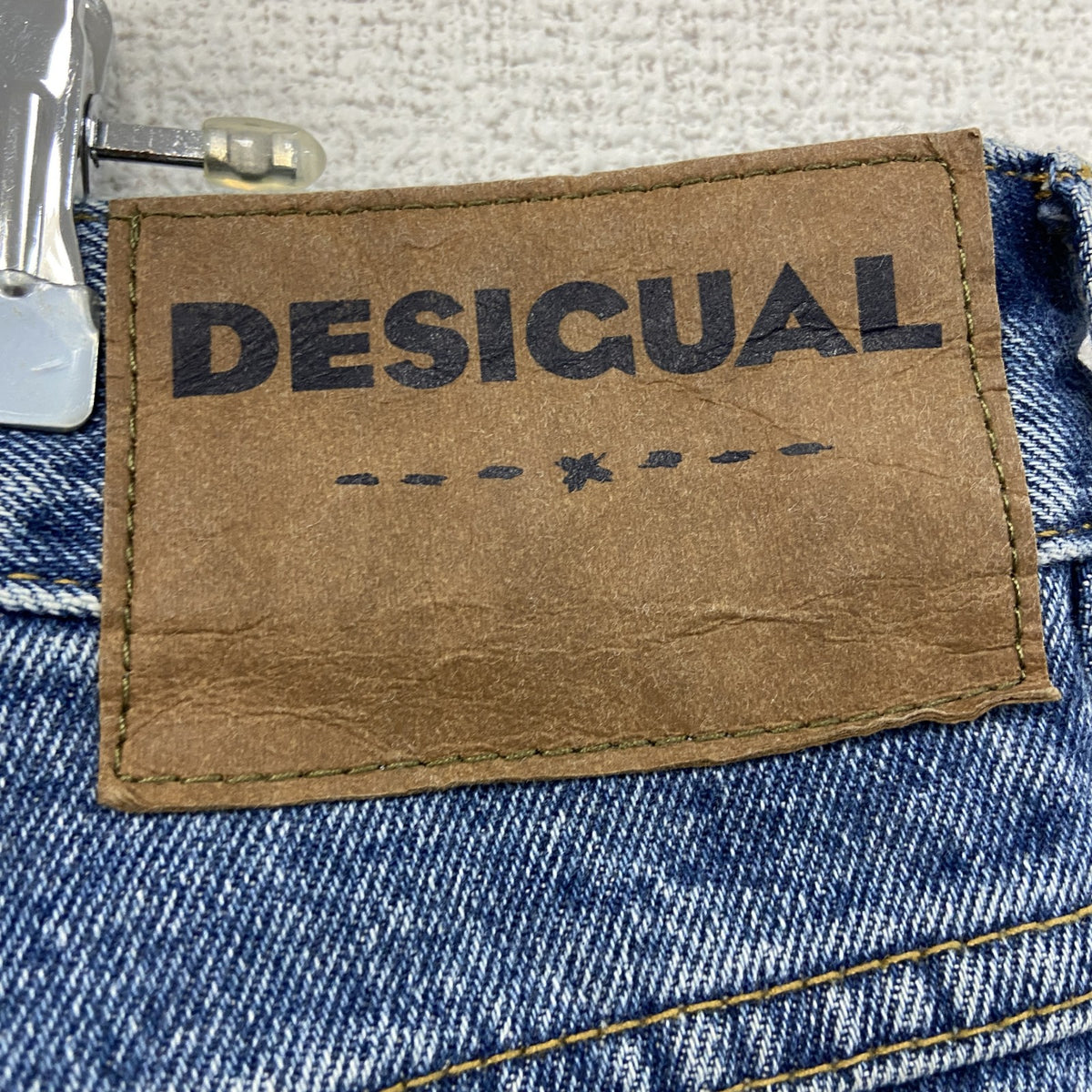 DESIGUAL　デシグアル　パッチワークデニムパンツ/ジーンズ　ジップフライ　インディゴ　W34サイズ　古着