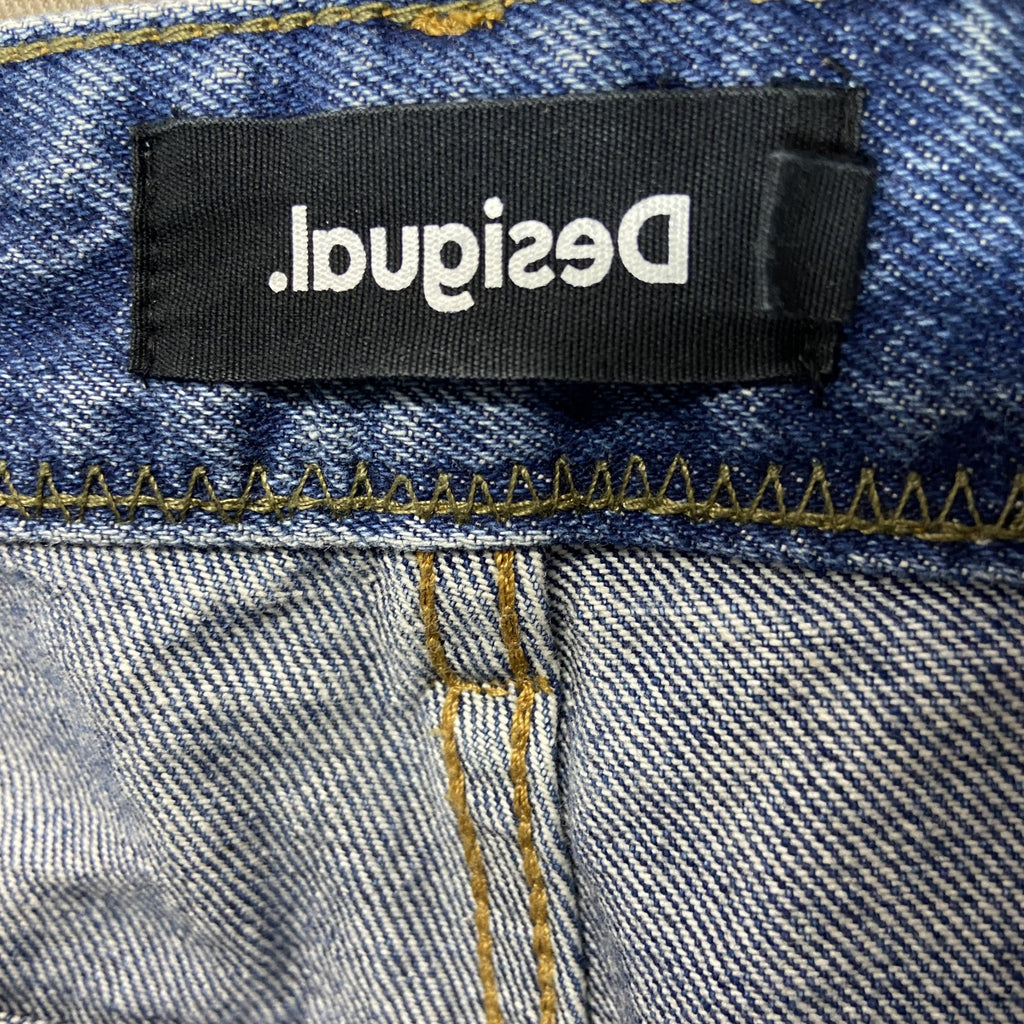 DESIGUAL　デシグアル　パッチワークデニムパンツ/ジーンズ　ジップフライ　インディゴ　W34サイズ　古着