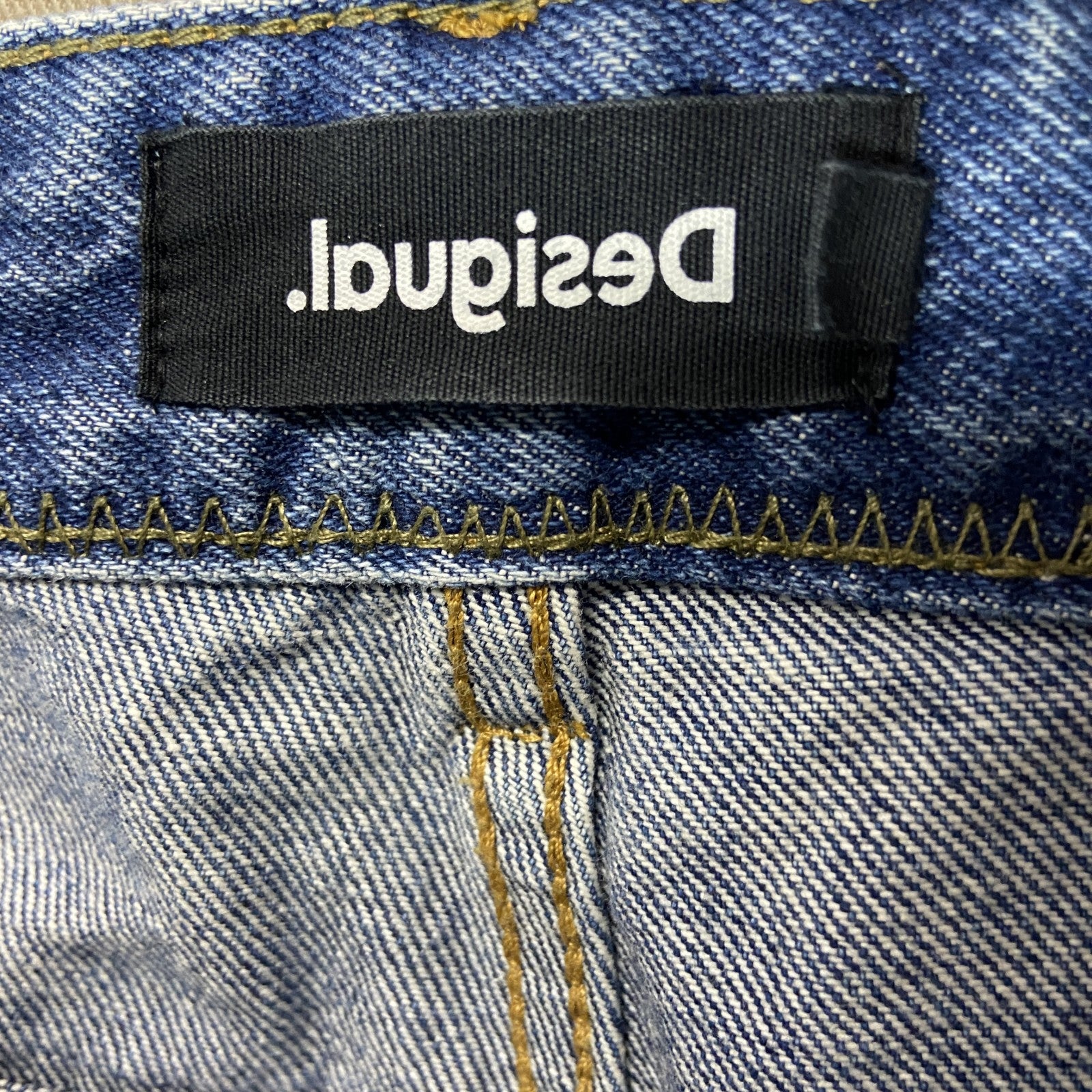 DESIGUAL　デシグアル　パッチワークデニムパンツ/ジーンズ　ジップフライ　インディゴ　W34サイズ　古着