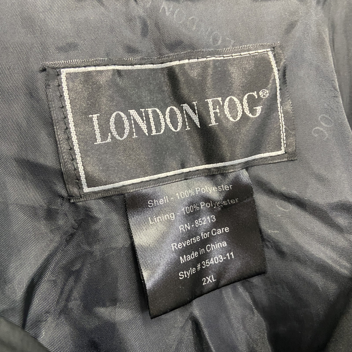 LONDON FOG　ロンドンフォグ　ダブルトレンチコート　イカコート風　黒　ブラック　2XLサイズ　古着