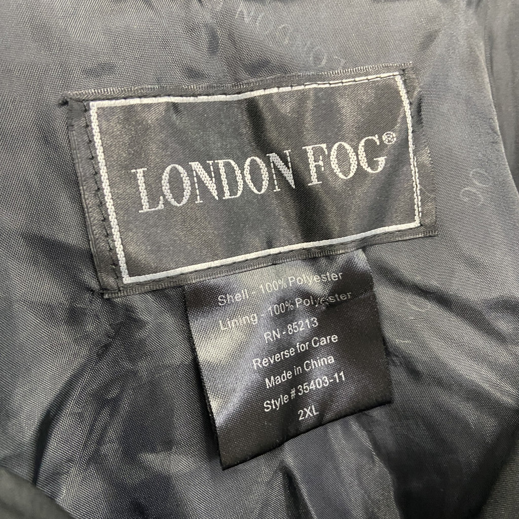 LONDON FOG　ロンドンフォグ　ダブルトレンチコート　イカコート風　黒　ブラック　2XLサイズ　古着