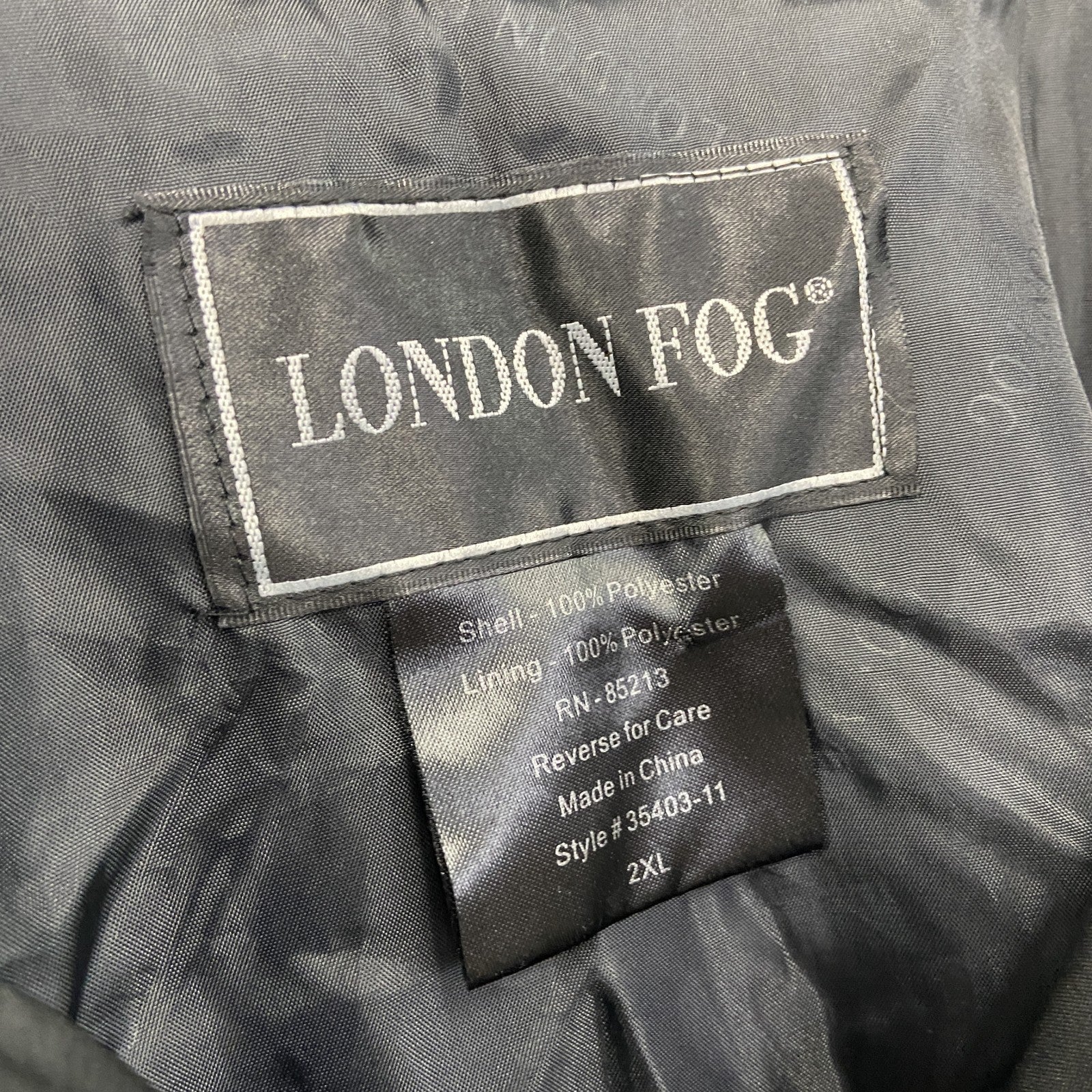 LONDON FOG　ロンドンフォグ　ダブルトレンチコート　イカコート風　黒　ブラック　2XLサイズ　古着