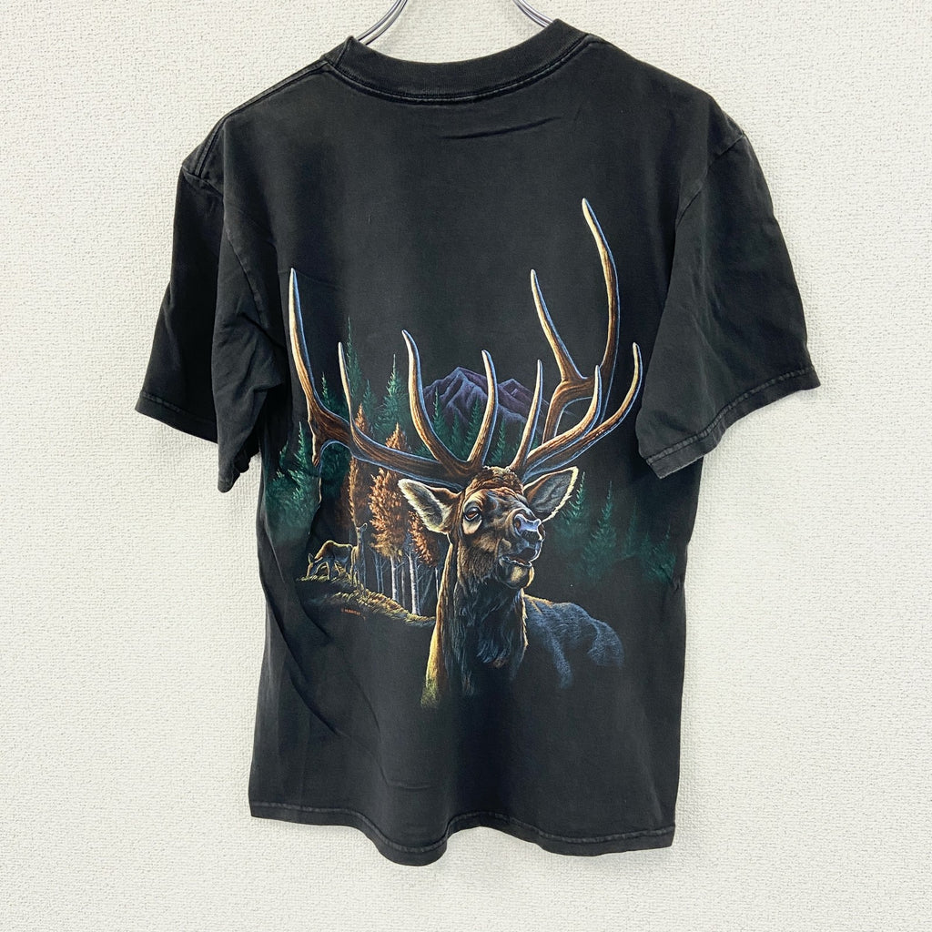半袖プリントTシャツ　黒　ブラック カットソー メンズ 古着
