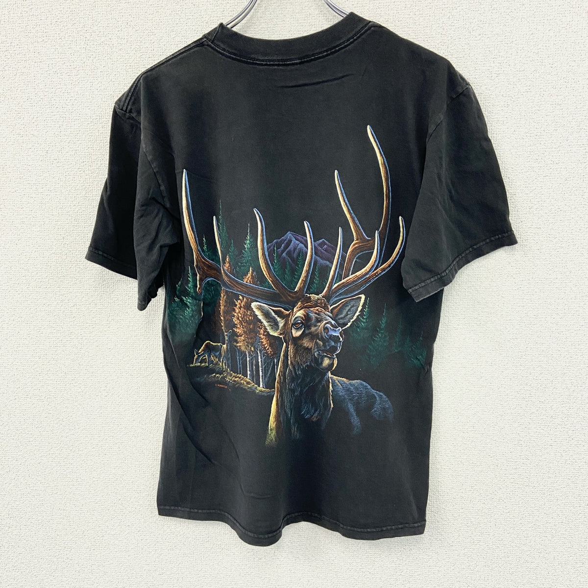半袖プリントTシャツ　黒　ブラック カットソー メンズ 古着