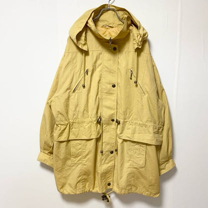 古着 used　ANORAK　 長袖マウンテンパーカー　ハイネックアウター　フード取り外し可　黄色　イエロー　秋冬服　Lサイズ